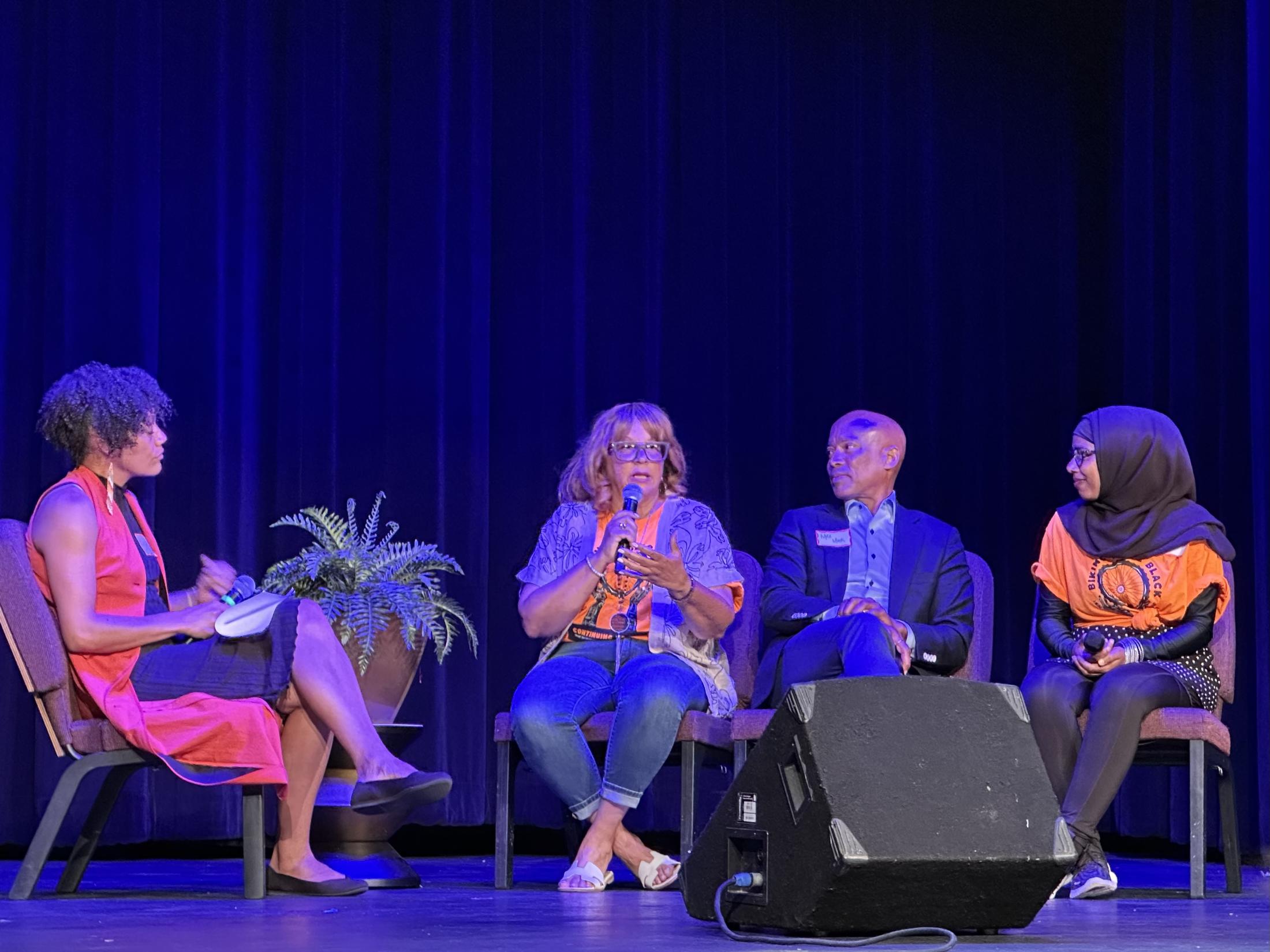 biking while black panelists on stage