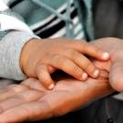 Adult holding child's hand